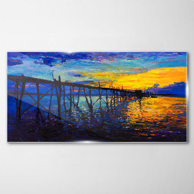 Obraz na skle Abstrakce Pier Sunset