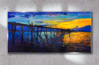Obraz na skle Abstrakce Pier Sunset