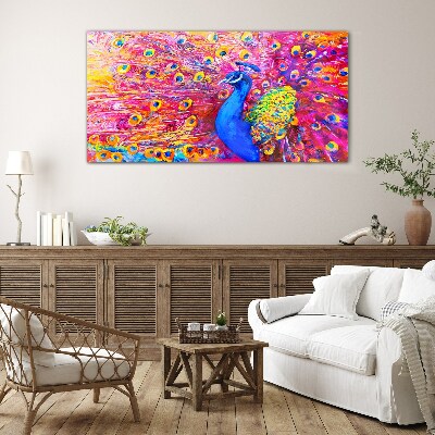 Obraz na skle Zvířecí pták páv peří