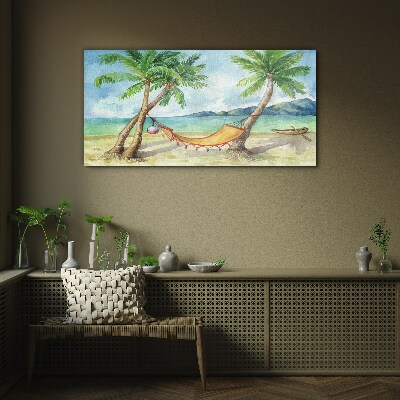 Obraz na skle Beach Palm Sea Hammock