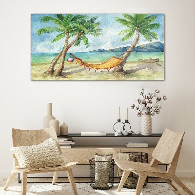 Obraz na skle Beach Palm Sea Hammock