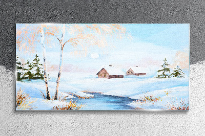 Obraz na skle Zimní sníh stromy