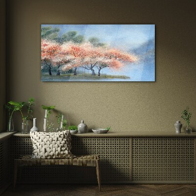 Obraz na skle Strom květiny abstrakce