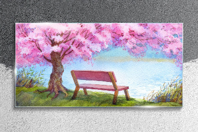 Obraz na skle Jarní pohoda pod rozkvetlou třešní