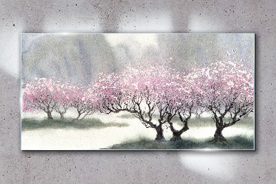 Obraz na skle Zimní sníh strom květy