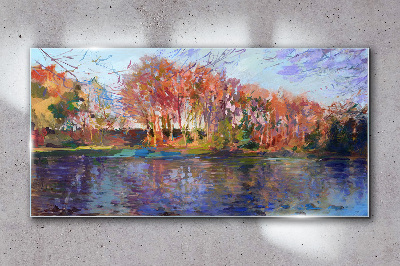 Obraz na skle Abstrakce jezera příroda