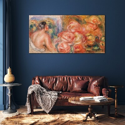Obraz na skle Abstrakce žena květiny