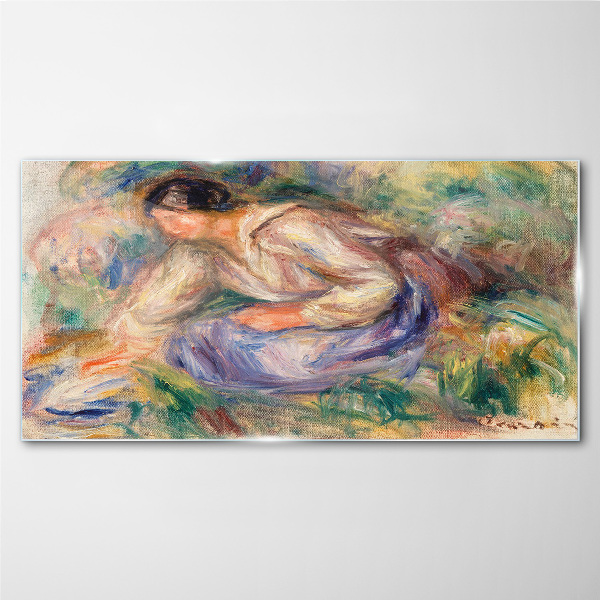 Obraz na skle Abstrakce žena tráva