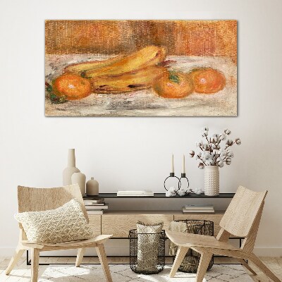 Obraz na skle Oranžové ovoce banány