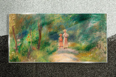 Obraz na skle Baby žena s lesní cestou