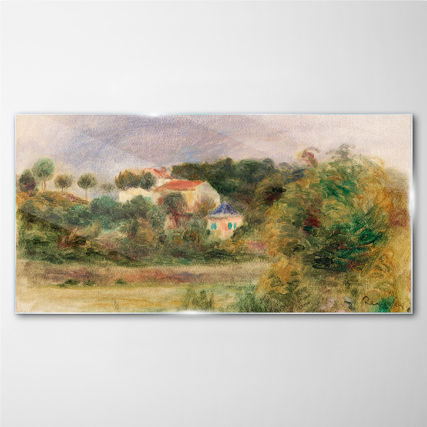 Obraz na skle Idylická krajina s domem