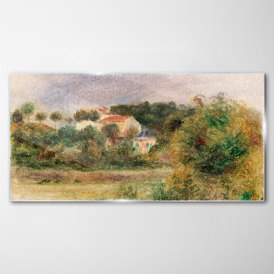 Obraz na skle Idylická krajina s domem