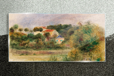Obraz na skle Idylická krajina s domem