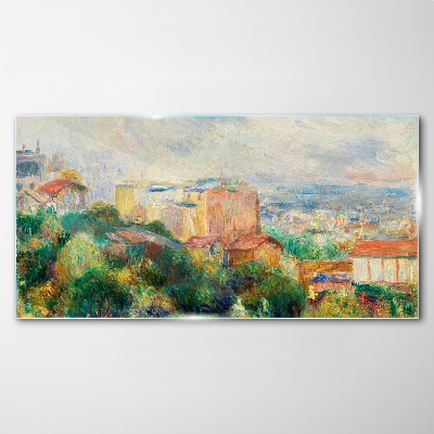 Obraz na skle Panoráma města v pastelových tónech