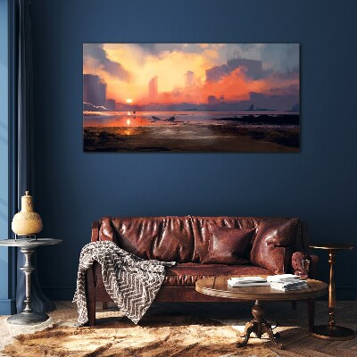 Obraz na skle Abstrakce mlhy Sunset