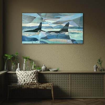 Obraz na skle Abstraktní velryba zvíře