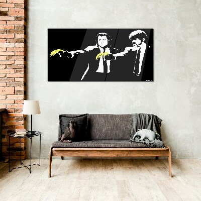 Obraz na skle Pop-art banány