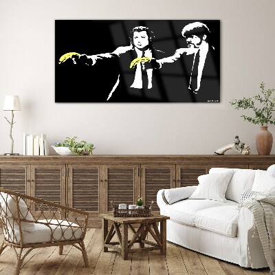 Obraz na skle Pop-art banány
