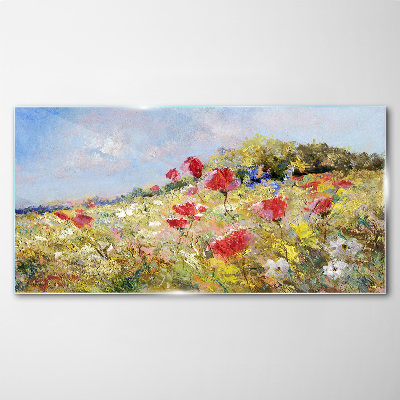 Obraz na skle Abstrakce květiny Krajina