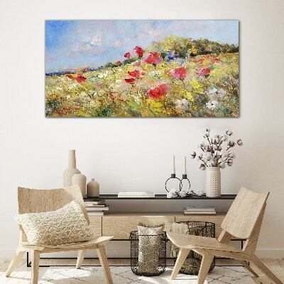 Obraz na skle Abstrakce květiny Krajina
