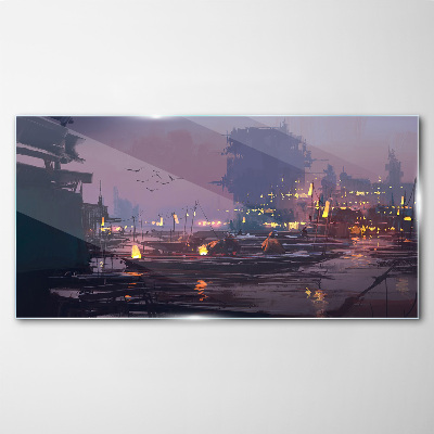 Obraz na skle Lodě mlhové lampy