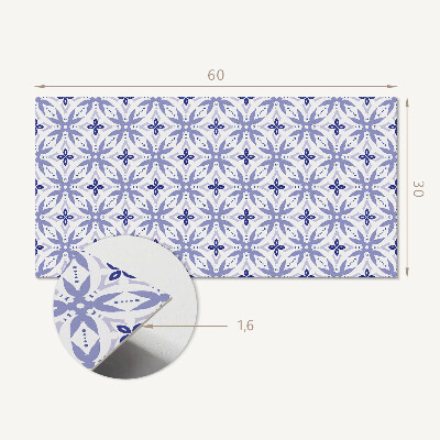 Samolepící obkladový panel Geometrický vzor s květinami