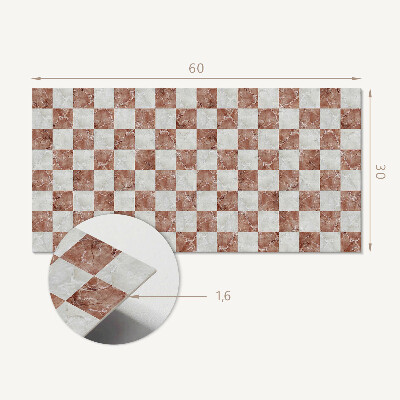 Dekorační panel na zeď Mramorový šachovnicový vzor