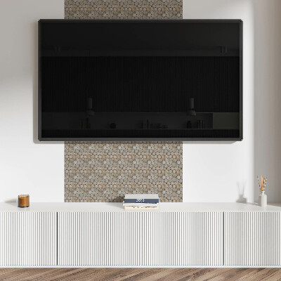 Vinylový nástěnný panel Vzor s dřevěnými kruhy