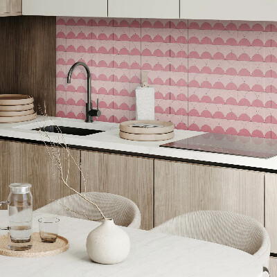 Samolepící obkladový panel Geometrické půlkruhy v uspořádání