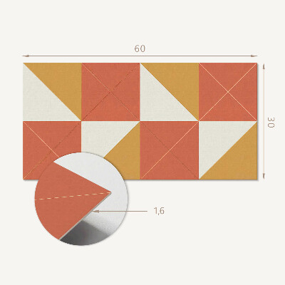 Vinylový nástěnný panel Geometrie v teplých tónech