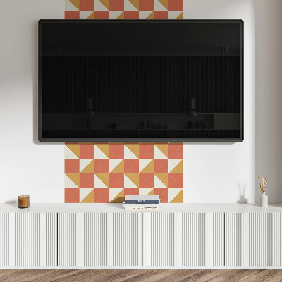 Vinylový nástěnný panel Geometrie v teplých tónech