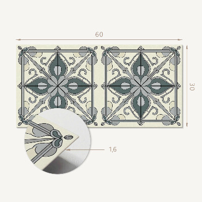 Samolepící obkladový panel Květinový vzor s ornamenty