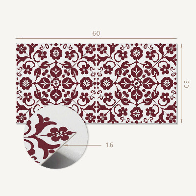 Samolepící obkladový panel Květinový vzor s ornamenty