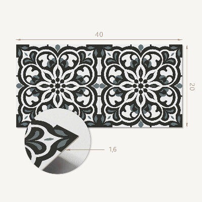 Samolepící obkladový panel Květinový vzor s ornamenty