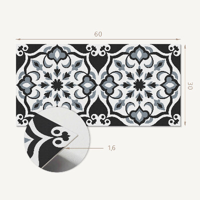 Samolepící obkladový panel Květinový vzor s ornamenty