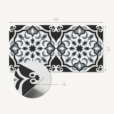 Samolepící obkladový panel Květinový vzor s ornamenty