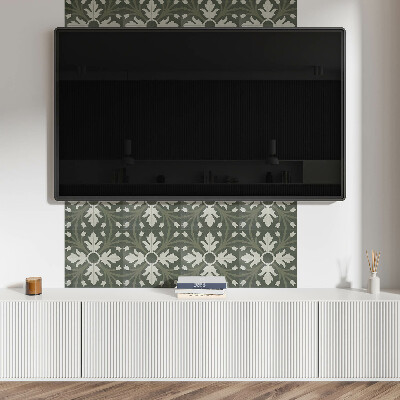 Vinylový nástěnný panel Vzor rostlin na dlaždicích