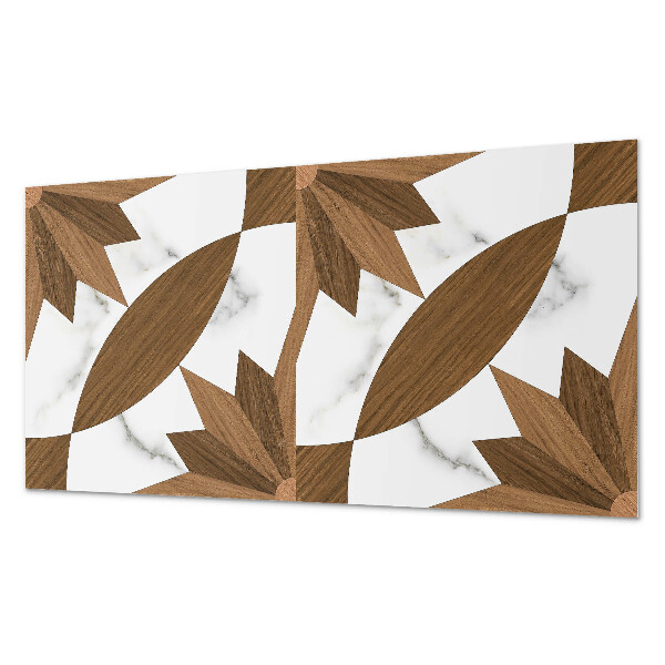 Dekorační panel na zeď Geometrický vzor se dřevem