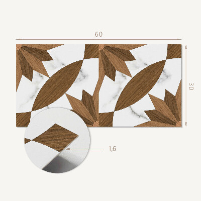 Dekorační panel na zeď Geometrický vzor se dřevem