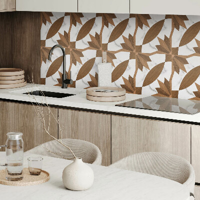 Dekorační panel na zeď Geometrický vzor se dřevem
