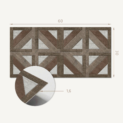 Dekorační panel na zeď Geometrie dřeva a betonu