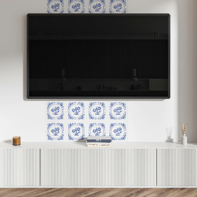 Vinylový nástěnný panel Květinový vzor v kruhu