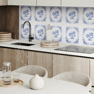 Vinylový nástěnný panel Květinový vzor v kruhu