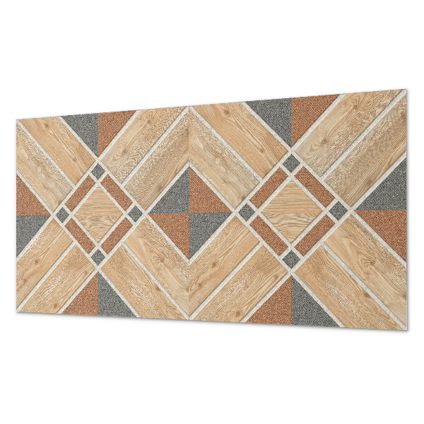 Samolepící obkladový panel Geometrický vzor se dřevem