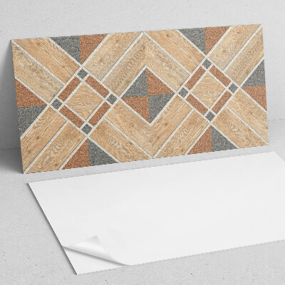 Samolepící obkladový panel Geometrický vzor se dřevem