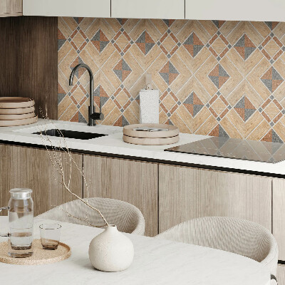 Samolepící obkladový panel Geometrický vzor se dřevem