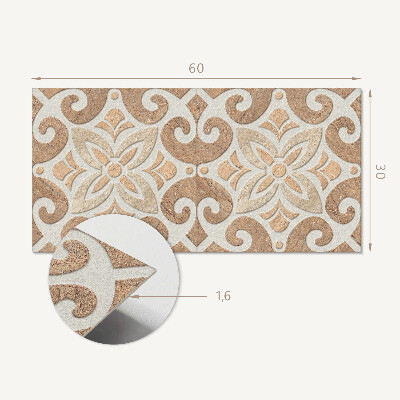 Vinylový nástěnný panel Květinový vzor s ornamenty
