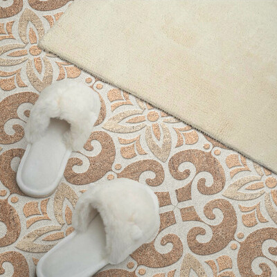 Vinylový nástěnný panel Květinový vzor s ornamenty