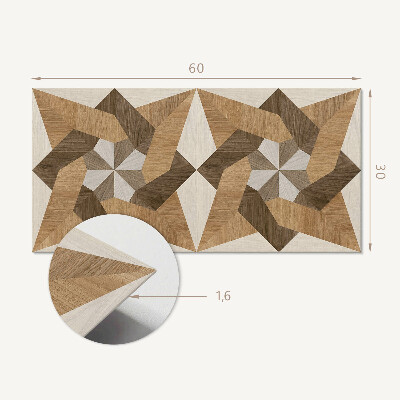 Samolepící obkladový panel Polygonální dřevěná mozaika