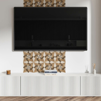 Samolepící obkladový panel Polygonální dřevěná mozaika
